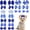 Dark Blue, variant on 20 count Cute  Hair Bows with Rubber Bands Elastic  Mix Style Lace Rhinestone  for Furry Puppy  Pet Girl, Sky Blue