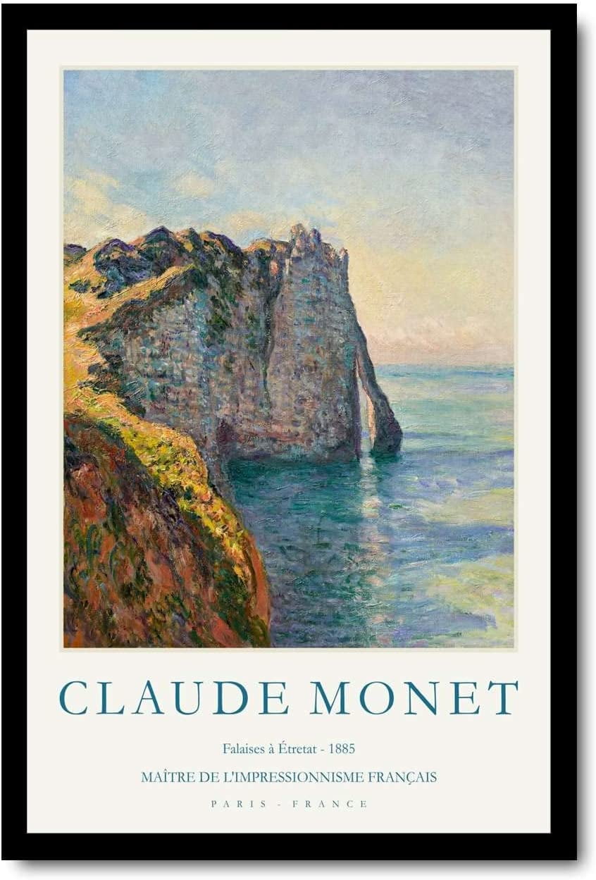 Canvas Painting Wall Picture Printing Claude Monet Art Prints Cliff and ...