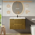 thumbnail image 3 of ROGALIS 32" Modern Bathroom Vanity, 2-Drawer, glossy resin Sink, Fluted Design,Drak Gold, 3 of 11