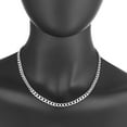 thumbnail image 3 of 6.5mm .925 Sterling Silver Diamond-Cut Flat Cuban Link Curb Chain Necklace, 26 inches, 3 of 6