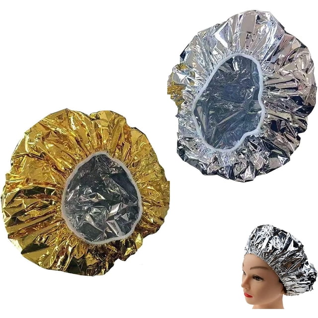 2 gorros térmicos, gorro térmico de aluminio para el cuidado del cabello, tratamiento natural del cabello, para el cuidado del cabello28cm TUNC Sencillez