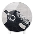 thumbnail image 3 of Acrylic Headphone Chimp Monkey Wall Cake Topper Party Decoration for Wedding Anniversary Birthday Graduation, 3 of 7