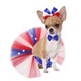thumbnail image 3 of opvise 1 Set Pet Patriotic Costume Soft Comfortable Eye-catching Independence Day Mesh Tutu Skirt Hat Collar Set Festival Supply A, 3 of 7