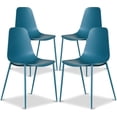 thumbnail image 1 of Poly & BARK Isla Modern Kitchen Chairs Set of 4 - Plastic Dining Chair with Metal Legs - Quick Assembly Simple Cafe Chairs Plastic for Indoor or Outdoor - Ocean Teal, 1 of 5
