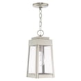 thumbnail image 4 of 20854-91 Livex Lighting Oslo - 1 Light Outdoor Pendant Lantern in Mid Century Modern Style - 6.25 Inches wide by 14.5 Inches high-Brushed Nickel, 4 of 11