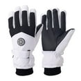 thumbnail image 2 of Fesfesfes Men and Women's Reflective Zipper Gloves Thick Warm Windproof Suitable for Cycling Skiing Outdoor Activities Providing Warmth(White,L), 2 of 2