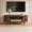 Walnut, variant on Spruce & Spring 47.2" Mid-Century Modern Rattan Coffee Table with Sliding Doors and Open Storage, Oval Center Table with Rattan Drawer, Solid Wood Legs for Living Room, Oak