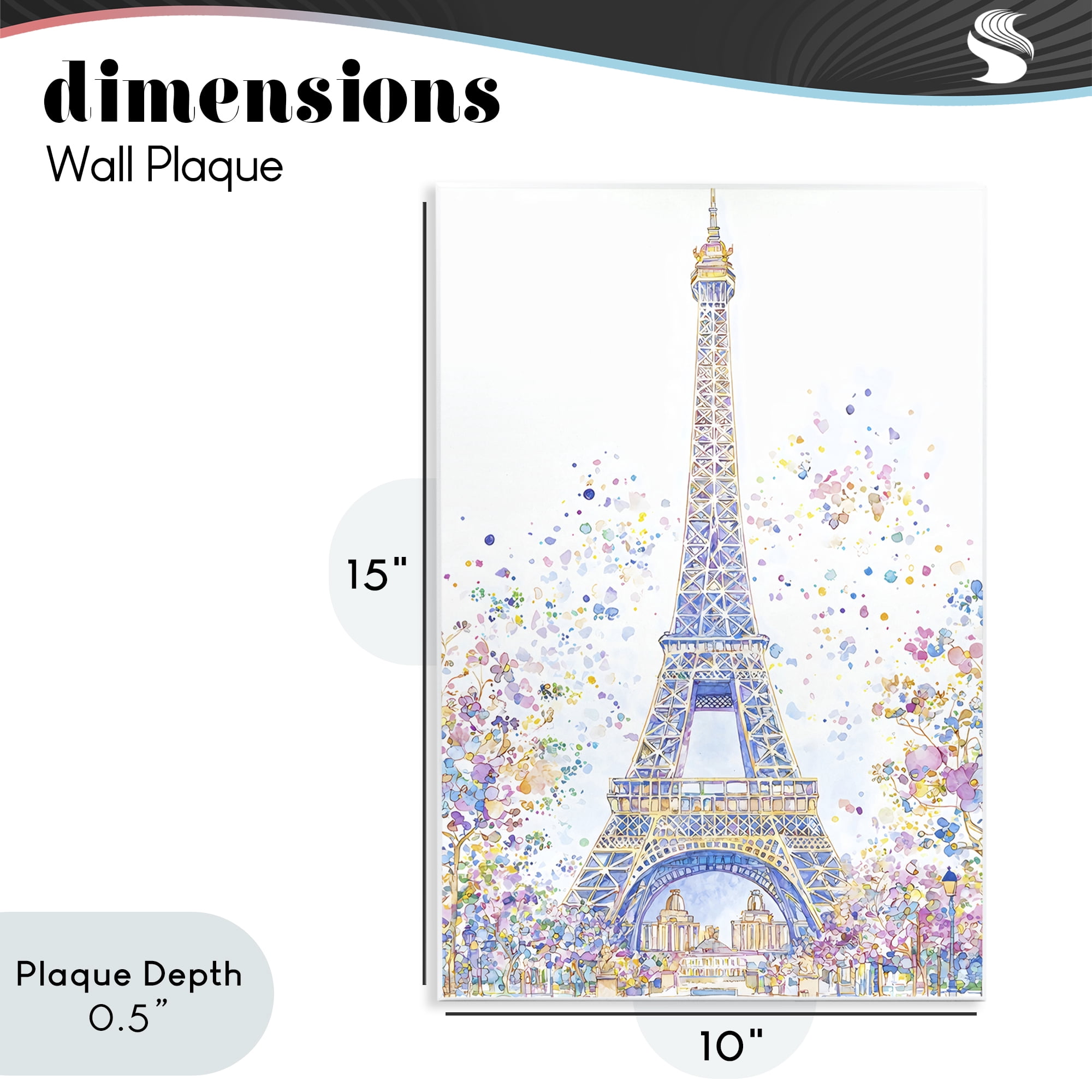 Stupell Industries Colorful Eiffel Tower Wall Plaque Art, design by Creative Studio