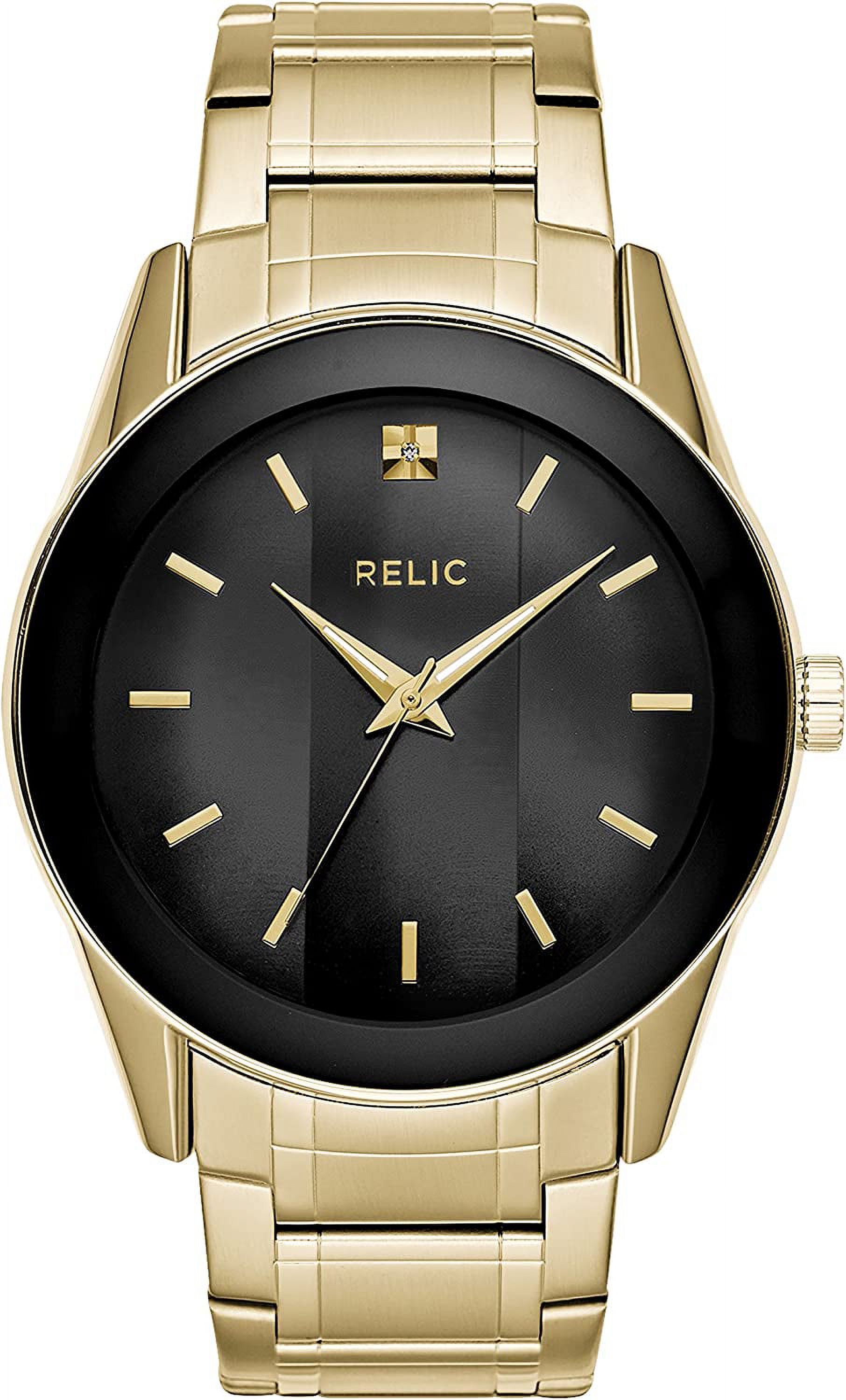 Relic By Fossil Men's Rylan Gold Stainless Steel Diamond Accent Watch with Matching Band - image 2 of 5