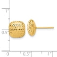 thumbnail image 3 of 14K Polished and Diamond-cut 10mm Puffed Square Post Earrings, 3 of 4