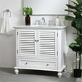thumbnail image 2 of Elegant Decor Rhodes 36" Single Marble Top Bathroom Vanity in Antique White, 2 of 16