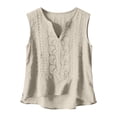 thumbnail image 2 of Womens Beach Clothes Kelon Womens Summer Sleeveless Tank Tops V Neck Boho Tops Tunic Tops Casual Business Work Blouses Trendy Tees, XL, 2 of 7