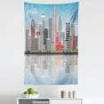 thumbnail image 1 of North Carolina Tapestry, Charlotte Skyline with Urban Skyscrapers Buildings City Landscape, Fabric Wall Hanging Decor for Bedroom Living Room Dorm, 5 Sizes, Blue Pale Grey Coral, by Ambesonne, 1 of 1