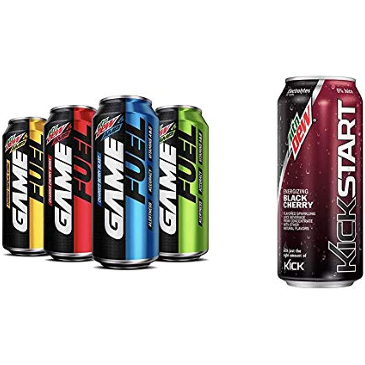 Mountain Dew Amp Game Fuel, 4 Flavor Variety Pack, 16 Fl Oz. Cans (12