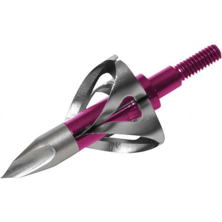 Toxic Broadhead | Hunting Broadheads 100 Grain | 7/8" Cutting Diameter | Broadheads for Compound Bow | Coring Style Head | Archery Broadheads | Replaceable Blades | Pink | 3 Pack