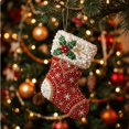 thumbnail image 2 of 2026 Holiday 3.15 inches Christmas Stocking Christmas Mica Ornament, Shimmering Acrylic Tree Hanging Ornament with Complete Hanging Strings, 2 of 8