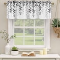 thumbnail image 3 of Grey Ombre Botanical Valances for Windows, Watercolor Gray Pastoral Leaf Light Filtering Kitchen Curtains, Rod Pocket Window Valance Curtains for Living Room Bedroom, 54" W x 18" L, 2 Panels, 3 of 9