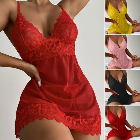 

Hopeup 2 Pcs/Set Women Pajamas Set Pullover Slim Sleeveless Deep V Neck Lady Nighdress Set for Bedroom