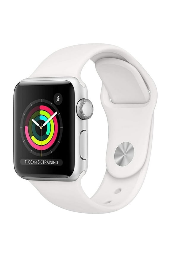 Pre-Owned APPLE WATCH SERIES 3 GPS 38mm SILVER ALUMINUM WHITE SPORT BAND MTEY2LL/A
