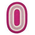thumbnail image 2 of 17" Magenta Pink and White Traditional Style Oval Area Throw Rug Sample, 2 of 2