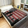 thumbnail image 2 of American Flag Blanket with Soldiers, Shaggy Stripes Throw Blanket for TV Travel Household (50x60 Inches), 2 of 5