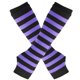 thumbnail image 1 of Zhuge Guantes largos sin dedos a rayas para mujer, calentadores de brazos tejidos de invierno para punk rock, cosplay, gótico, fiesta de Navidad, negro y morado, 1 of 4