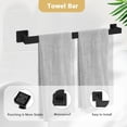 thumbnail image 3 of Juego de Accesorios para Baño 5 Piezas, Toallero Baño, Portarrollos de Papel Higienico, Toallero Barra, 2 Gancho para Cocina, Acero Inoxidable(Negro), 3 of 9