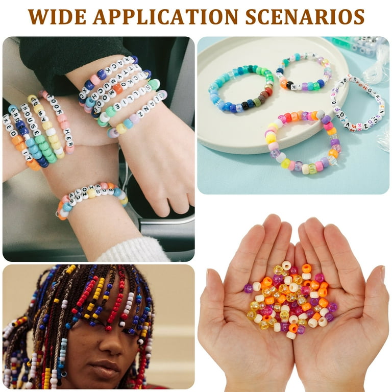 GREENTIME Pony Beads Jewelry Making Kit – 9mm Rainbow Opaque Beads – For Bracelets, Necklaces, Crafts