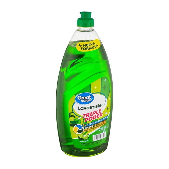 Lavatrastes líquido Great Value limón 1.2 l