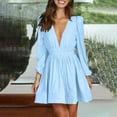 thumbnail image 1 of Fankiway Liquidation Robes à Manches Longues Mode Femmes Hiver Décontracté Col en V Solide Robe Longue à Boutons Robes Femmes Grande Taille Liquidation, 1 of 6