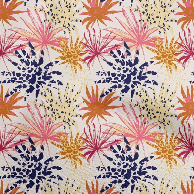 oneOone Rayon Orange Fabric Tropical Leaf With Texture Sewing Craft Projects Fabric Prints By Yard 56 Inch Wide