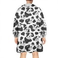 thumbnail image 2 of Wearable Oversized Blanket,Black White Cow Pattern Wearable Blanket Hoodie for Adults,Cozy Hooded Blankets with Super Pockets,Super Warm Fuzzy Pullover for Women & Men, 2 of 6