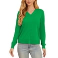 thumbnail image 4 of Uvplove Women's Long Sleeve Cardigan Lightweight Crochet Diamond-Knit Sweater,Green,M-3XL, 4 of 9