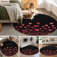 thumbnail image 5 of Round Rugs 5Ft, Valentine's Day Round Area Rug Washable Indoor Throw Carpet, Red Pink Love Heart Night Starry Sky Romantic Soft Non Slip Circle Rug for Cabinet Bathroom Home Decor Aesthetic, 5 of 8