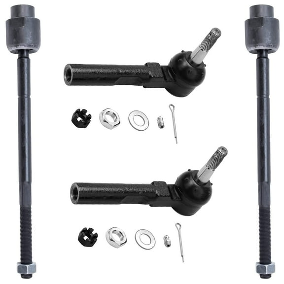 Detroit Axle - Front 4pc Tie Rods for Chevy Classic Malibu Oldsmobile Alero Cutlass Pontiac Grand Am, 4 Inner & Outer Tie Rods Replacement