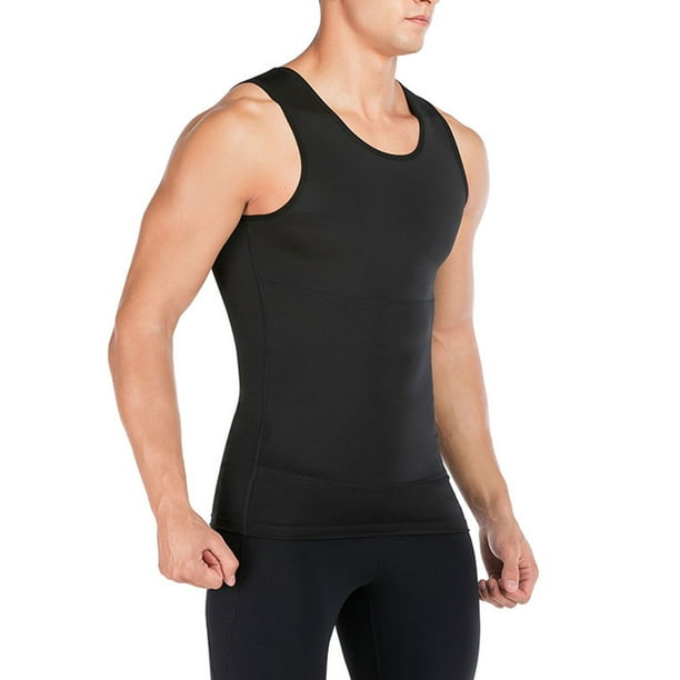 Men's Shaper Cooling Tank Top Compression Belly Chest Slimming T-Shirt Gym  Vest