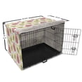 thumbnail image 6 of Tropical Dog Crate Cover, Exotic Papaya Fruit Pattern in Bicolour Design, Easy to Use Pet Kennel Cover Small Dogs Puppies Kittens, 7 Sizes, Pink Yellow, by Ambesonne, 6 of 6