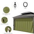 thumbnail image 5 of Pakunoda 16' X 6.5' Gazebo Universal Replacement Privacy 4-Panel Curtains, Waterproof Outdoor Curtains Light Green Sidewall with Zipper for Patio Garden Backyard 12' X 20' Gazebo, Curtain Only, 5 of 8