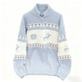 thumbnail image 2 of Men's Christmas Sweater Casual Long Sleeve Quarter Zipper Tops Cozy Fall Winter Outfits Blue 2XL, 2 of 4
