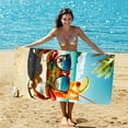 thumbnail image 1 of Toalla de playa de microfibra con mochila portátil impermeable | Toalla de baño ligera de secado rápido de 157 x 81 cm | Bolsa para toallas de viaje, deportes, camping, natación y fitness, 1 of 6