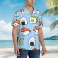 thumbnail image 5 of Haiem Kawaii Sushi Printed Hawaiian Shirt for Men - Men’s Casual Beach Summer Shirts - Stretch Fabric with Modern Fit-Medium, 5 of 9