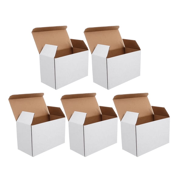 MLINS White Corrugated Paper Boxes for Storage and Moving with Foldable Design 5 Pieces