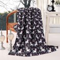 thumbnail image 4 of Dark Blue Cartoon Unicorn Flower Leaf Pattern Blanket,Comfortable Soft Lamb Wool Throw Blanket,All Season,Warm Lightweight Blankets for Sofa Bed Couch Living Room Chair,50"x60", 4 of 4