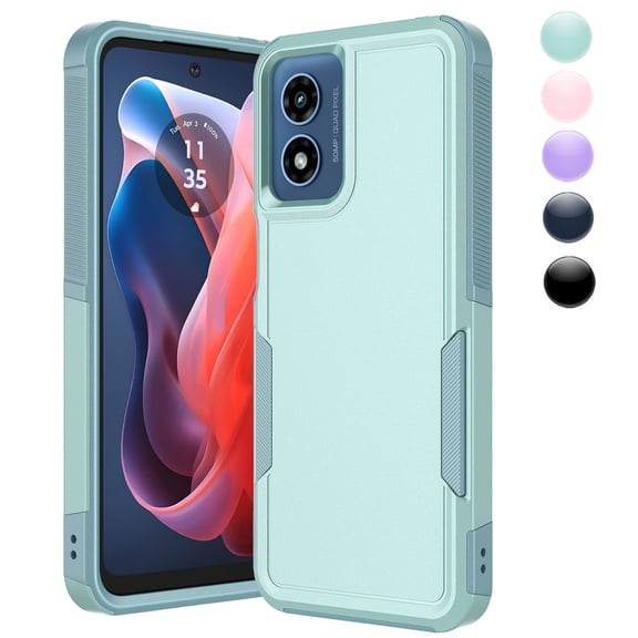 Njjex Rugged Case for Motorola Moto G Play 4G 2024 | Heavy Duty Shockproof Cover | Protective Case for 6.5" Phone (AT&T/T-Mobile/Verizon/Unlocked)-Green
