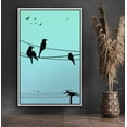 thumbnail image 1 of PixonSign Framed Canvas Print Wall Art Teal Sky with Birds Animals Wildlife Illustrations Modern Art Minimalist Scenic Fun Multicolor Ultra for Living Room, Bedroom, Office - 16"x24" White, 1 of 5