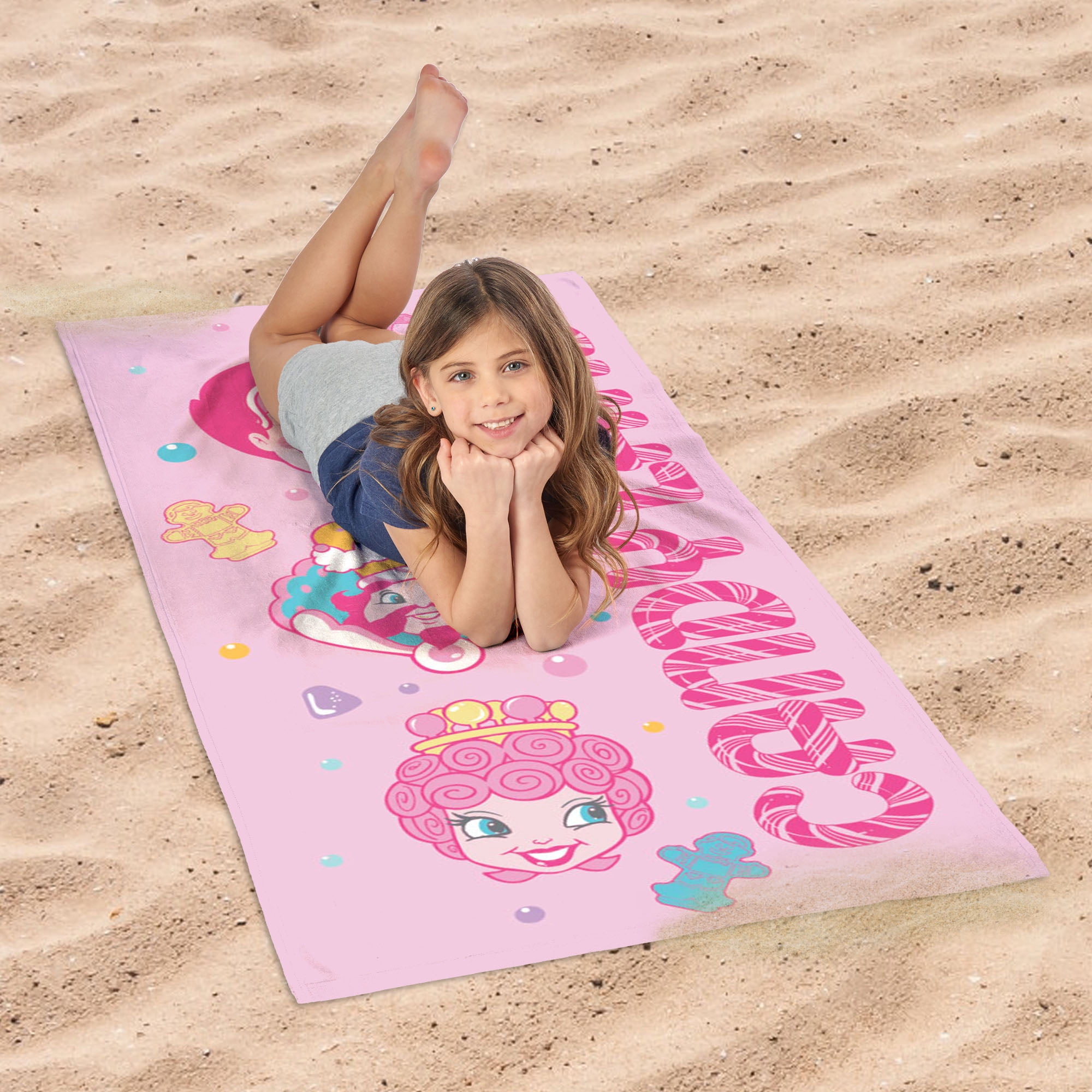 Candyland Candy Heads Microfiber Beach Towel 30x60 inches