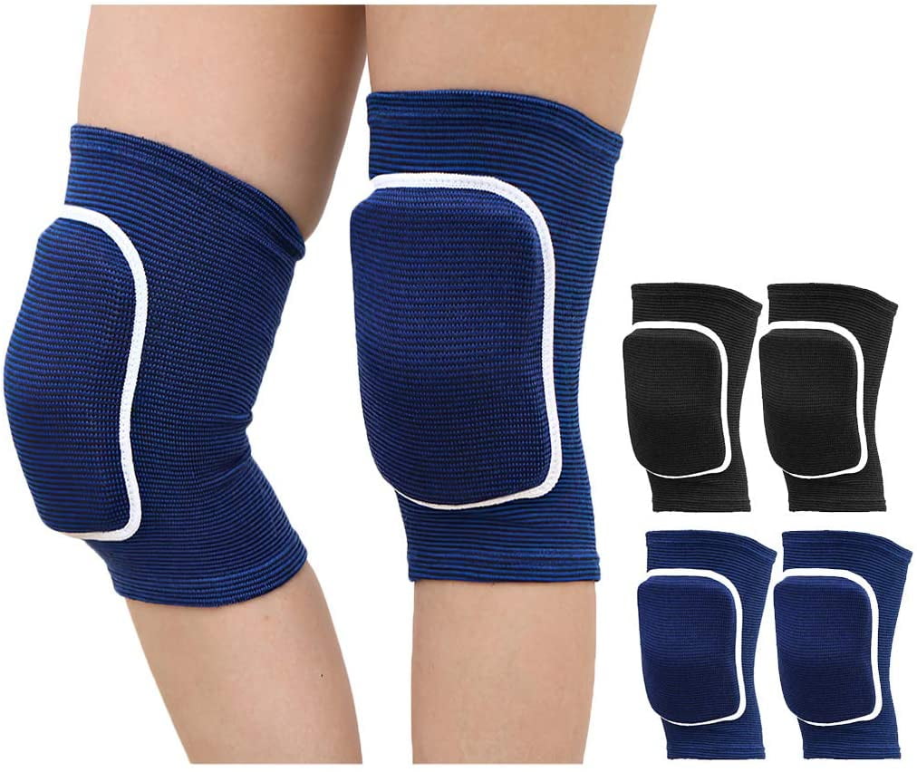 Volleyball Knee Pad Anti-Collision Non-Slip Breathable Elastic Adjustable Dance Protective Gear with Thick Sponge for Youth Kids Women Men Adult