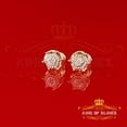 thumbnail image 2 of King of Bling's 10K Real Yellow Gold with 0.10 CT Real Diamond Men's/Women's Stud Round Earrings, 2 of 12