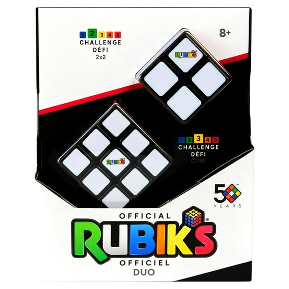 Rubik’s Cube, Duo Pack of The Original 3x3 & Mini 2x2 Classic Color-Matching Problem-Solving Puzzle Game Toy, for Kids and Adults Aged 8 and up