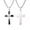 Silver, variant on Stainless Steel Silver Cross Pendant Necklace, Acrylic Zircon Accent, Pendant Only Gift for Men